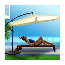 3M Patio Outdoor Umbrella Cantilever With Base Stand