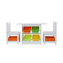 3 Pcs Kids Table Chairs Set Children Furniture Play Toys Storage Box