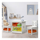 3 Pcs Kids Table Chairs Set Children Furniture Play Toys Storage Box