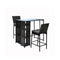 3Pcs Outdoor Bar Table Stools Set Patio Furniture Dining Chairs Wicker