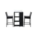 3Pcs Outdoor Bar Table Stools Set Patio Furniture Dining Chairs Wicker
