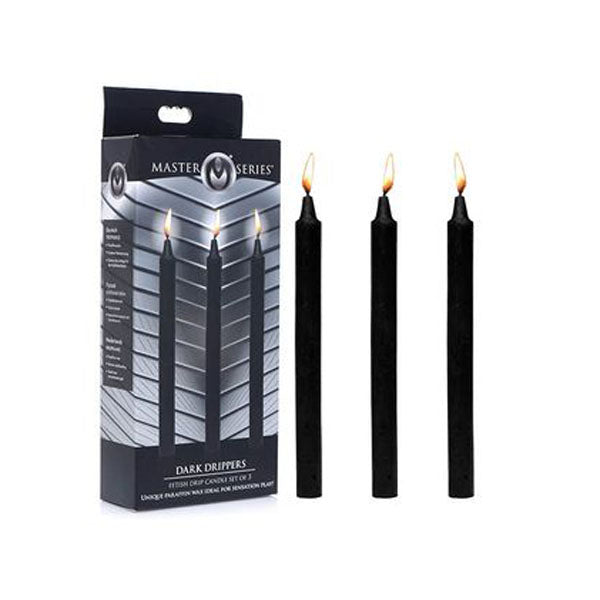 3 Packs Master Series Fetish Drip Candles Black