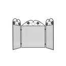 3 Panel Fireplace Screen Iron Black