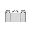 3 Panel Fireplace Screen Iron Black