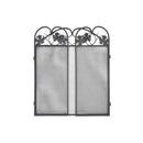 3 Panel Fireplace Screen Iron Black