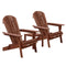 3Pc Outdoor Setting Beach Chairs Table Wooden Adirondack