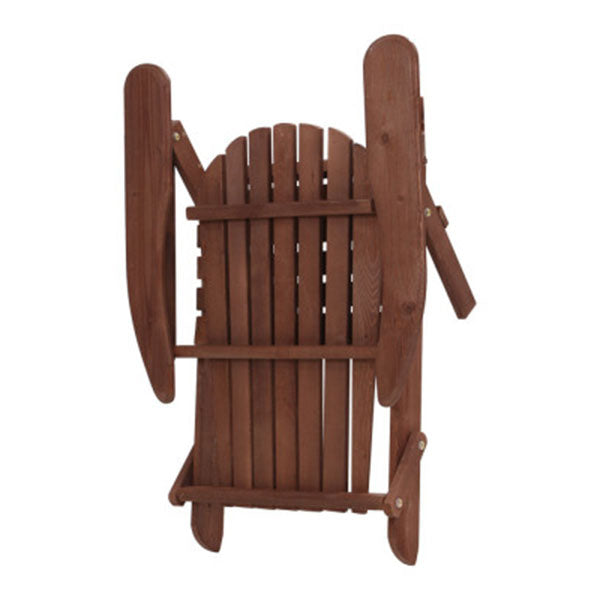 3Pc Outdoor Setting Beach Chairs Table Wooden Adirondack