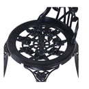 3Pc Outdoor Setting Cast Aluminum Bistro Black Table Chair Patio