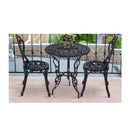 3Pc Outdoor Setting Cast Aluminum Bistro Black Table Chair Patio