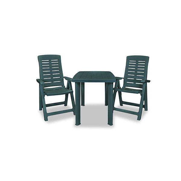 3 Piece Bistro Set Plastic Green
