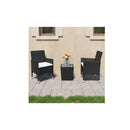 3 Piece Bistro Set Poly Rattan And Tempered Glass Black
