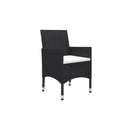 3 Piece Bistro Set Poly Rattan And Tempered Glass Black