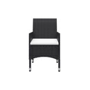 3 Piece Bistro Set Poly Rattan And Tempered Glass Black