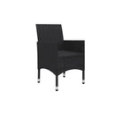 3 Piece Bistro Set Poly Rattan And Tempered Glass Black