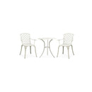3 Piece Bistro Set White Cast Aluminium