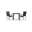 3 Piece Black Outdoor Dining Set