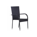 3 Piece Black Outdoor Dining Set