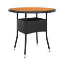 3 Piece Black Poly Rattan Garden Dining Set
