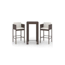 3 Piece Garden Bar Set Poly Rattan Brown With Cushions