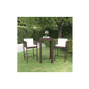 3 Piece Garden Bar Set Poly Rattan Brown With Cushions