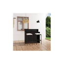 3 Piece Garden Bar Set With Black Cushions