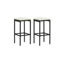3 Piece Garden Bar Set With Black Cushions