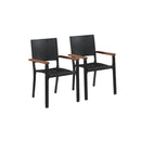 3 Piece Garden Black Dining Set