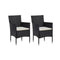 3 Piece Garden Dining Set Glass and Black Poly Rattan