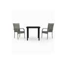 3 Piece Garden Dining Set Grey And Black