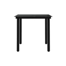 3 Piece Garden Dining Set Grey And Black