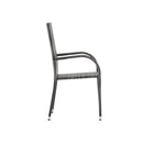3 Piece Garden Dining Set Grey And Black