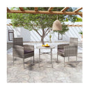 3 Piece Garden Dining Set Poly Rattan Anthracite
