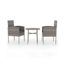3 Piece Garden Dining Set Poly Rattan Anthracite