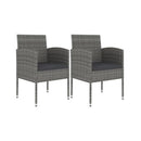 3 Piece Garden Dining Set Solid Acacia Wood And Poly Rattan Anthracite