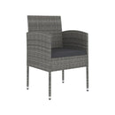 3 Piece Garden Dining Set Solid Acacia Wood And Poly Rattan Anthracite