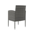 3 Piece Garden Dining Set Solid Acacia Wood And Poly Rattan Anthracite