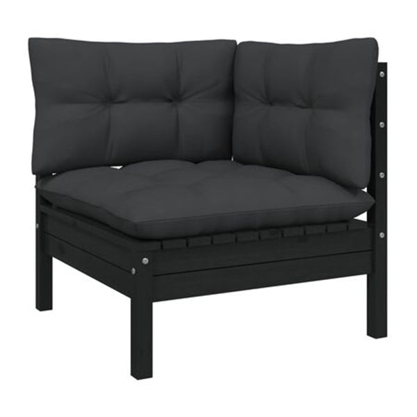 3 Piece Garden Lounge Set Cushions Pinewood With Anthracite