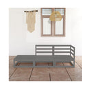 3 Piece Garden Lounge Set Grey Solid Pinewood