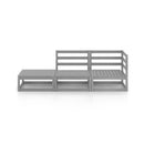 3 Piece Garden Lounge Set Grey Solid Pinewood