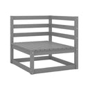 3 Piece Garden Lounge Set Grey Solid Pinewood