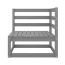 3 Piece Garden Lounge Set Grey Solid Pinewood