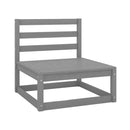 3 Piece Garden Lounge Set Grey Solid Pinewood