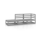 3 Piece Garden Lounge Set Grey Solid Pinewood
