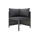 3 Piece Garden Lounge Set Grey With Cushions Poly Rattan