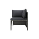 3 Piece Garden Lounge Set Grey With Cushions Poly Rattan