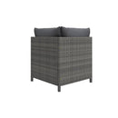 3 Piece Garden Lounge Set Grey With Cushions Poly Rattan