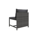 3 Piece Garden Lounge Set Grey With Cushions Poly Rattan