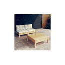 3 Piece Garden Lounge Set Pinewood With Cushions Cream