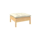 3 Piece Garden Lounge Set Pinewood With Cushions Cream