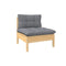 3 Piece Garden Lounge Set Pinewood With Grey Cushions